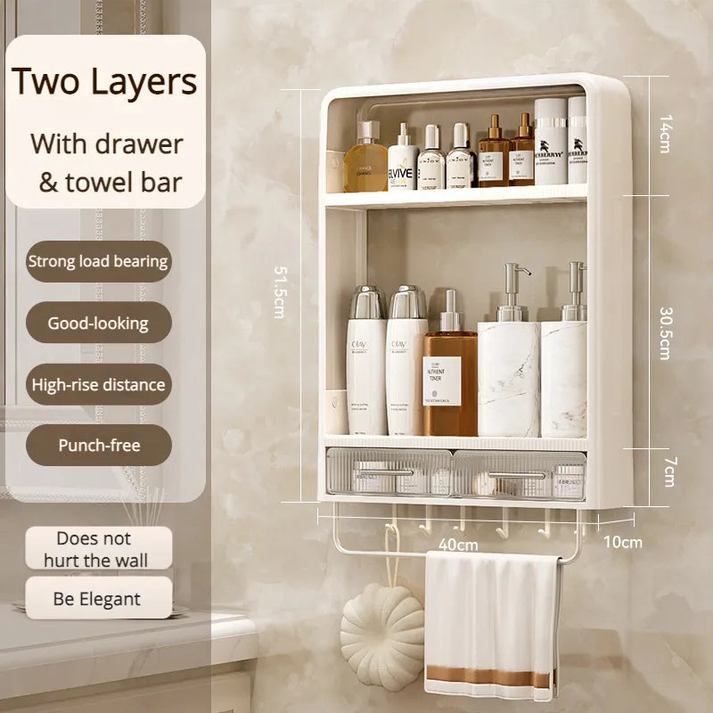 Wall-Mounted Bathroom Organizer Shelf