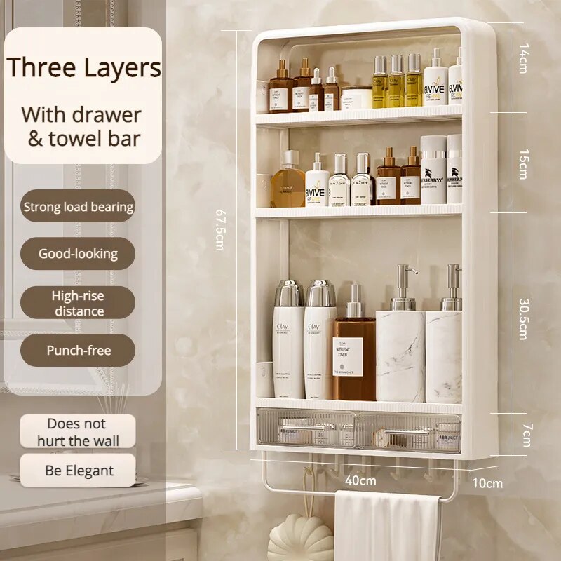 Wall-Mounted Bathroom Organizer Shelf