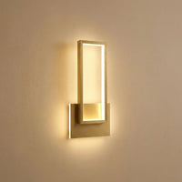 Warm LED Wall Light with Gold Finish – Modern Minimalist Wall Sconce for Bedroom and Living Room