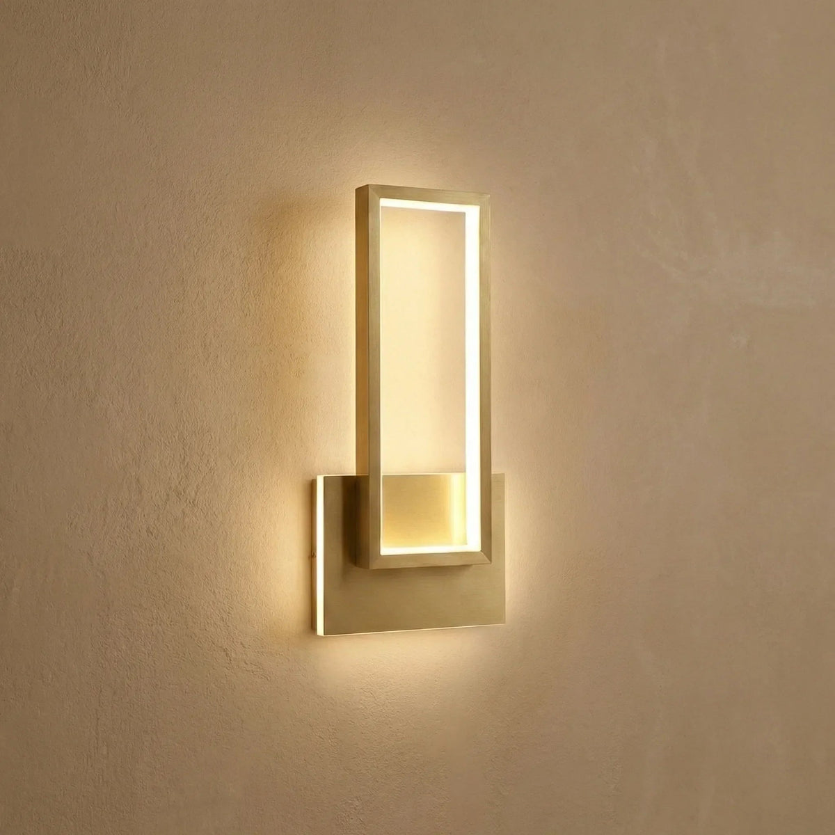 Warm LED Wall Light with Gold Finish – Modern Minimalist Wall Sconce for Bedroom and Living Room