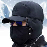 Warm Windproof Hat with Ear Flaps and Face Mask