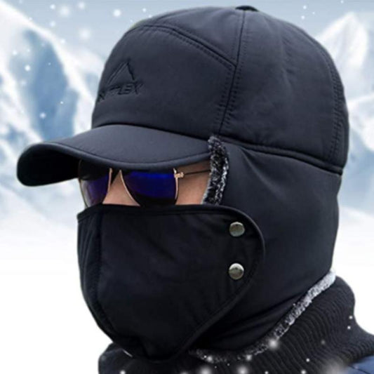 Warm Windproof Hat with Ear Flaps and Face Mask