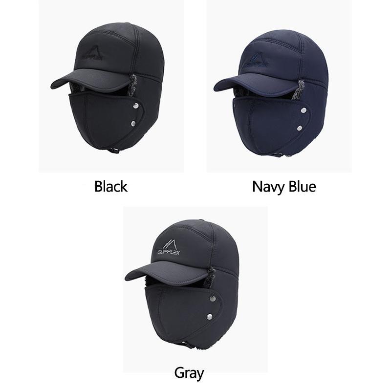Warm Windproof Hat with Ear Flaps and Face Mask