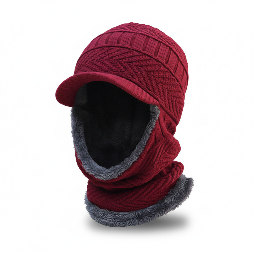 Warm Winter Cap with Face Cover