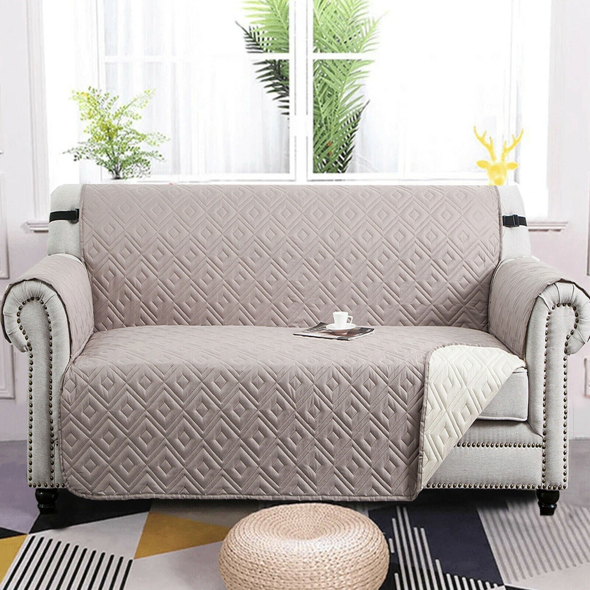 Water-Repellent Non-Slip Reversible Sofa Protector Cover