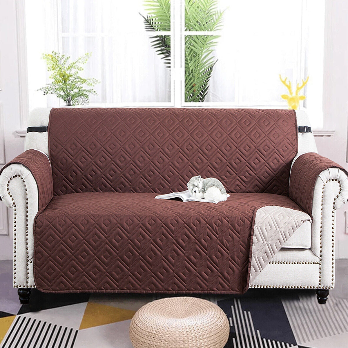 Water-Repellent Non-Slip Reversible Sofa Protector Cover