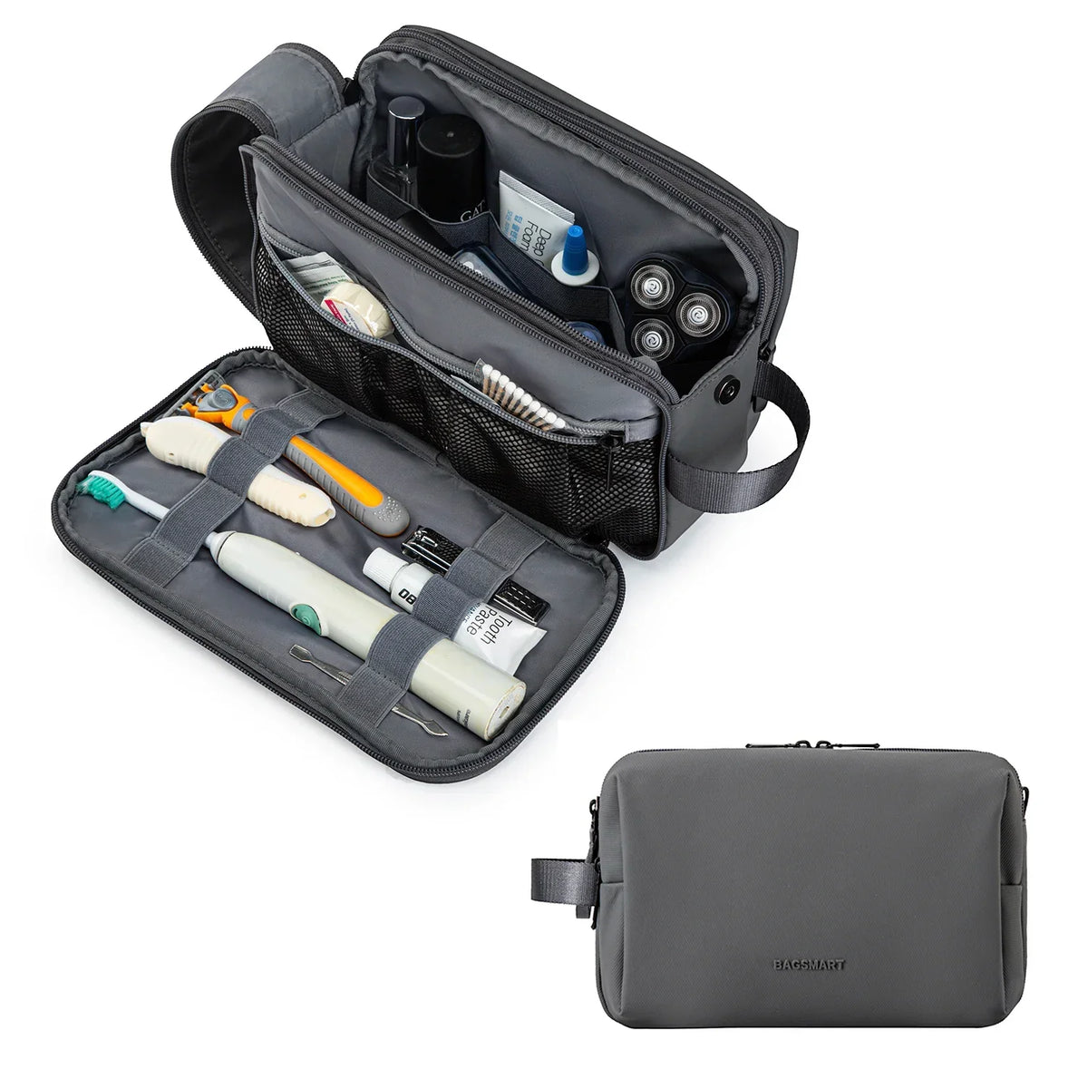 Water-Repellent Toiletry Bag with Multiple Compartments and Zippers – Practical for Travel