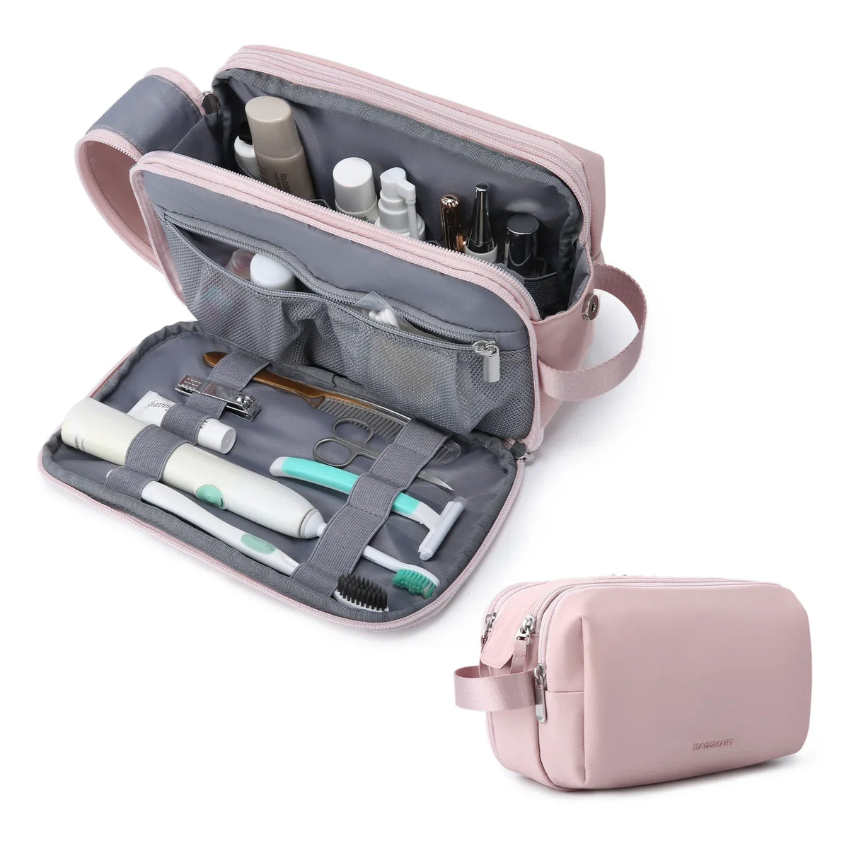 Water-Repellent Toiletry Bag with Multiple Compartments and Zippers – Practical for Travel