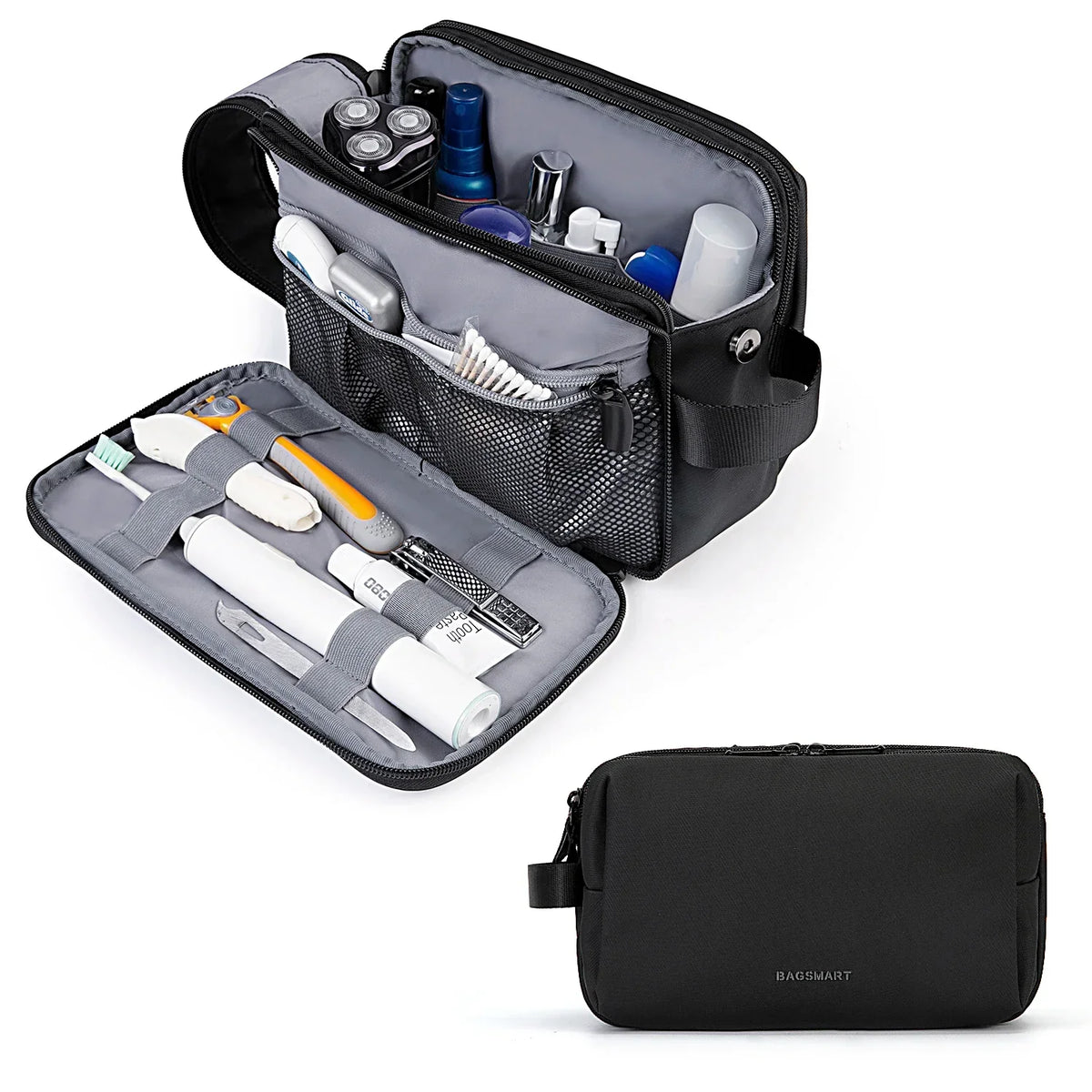 Water-Repellent Toiletry Bag with Multiple Compartments and Zippers – Practical for Travel