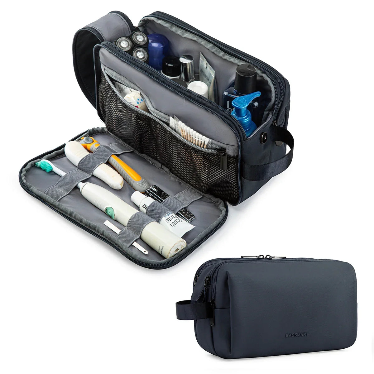 Water-Repellent Toiletry Bag with Multiple Compartments and Zippers – Practical for Travel