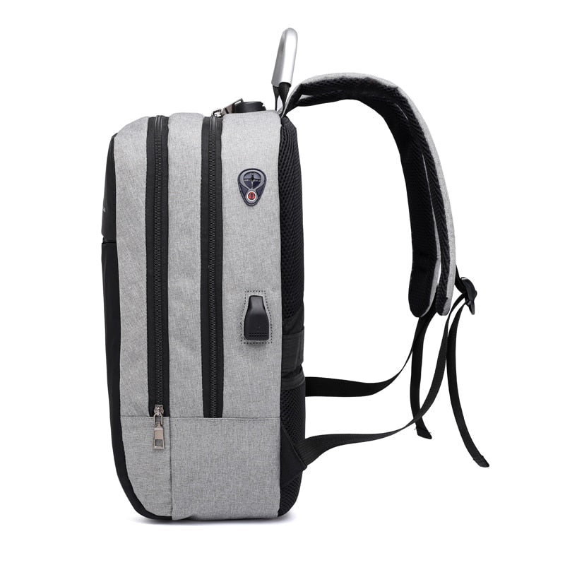 Water-Resistant Anti-Theft Laptop Backpack with Hidden Zipper and USB Charging Port
