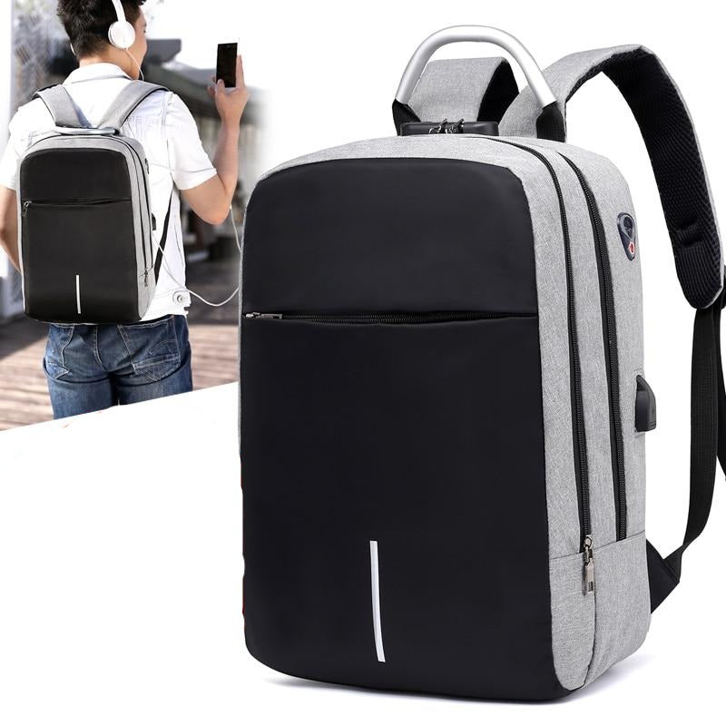 Water-Resistant Anti-Theft Laptop Backpack with Hidden Zipper and USB Charging Port