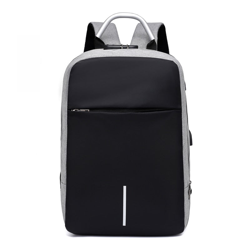 Water-Resistant Anti-Theft Laptop Backpack with Hidden Zipper and USB Charging Port