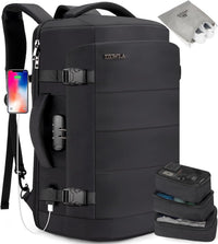 Water-Resistant Travel Laptop Backpack with USB Port & Anti-Theft Lock - 40L