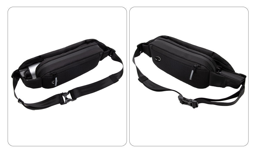 Water-Resistant Unisex Waist Bag with Multiple Pockets for Travel & Sports