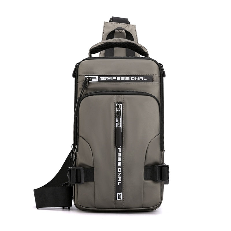Waterproof Anti-Theft Crossbody Sling Bag with USB Charging Port and Multi-Pocket Design