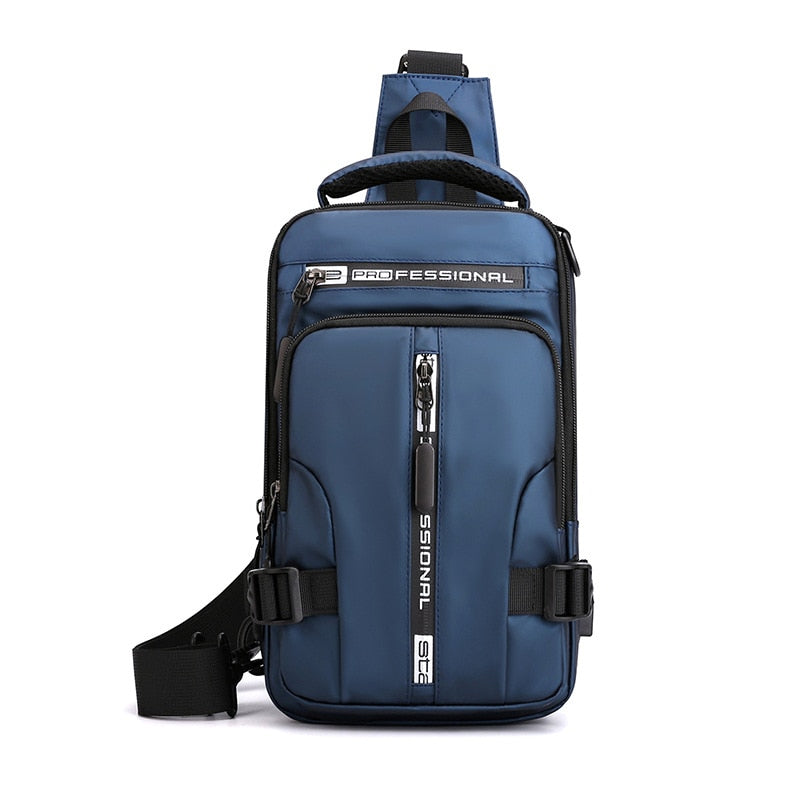 Waterproof Anti-Theft Crossbody Sling Bag with USB Charging Port and Multi-Pocket Design