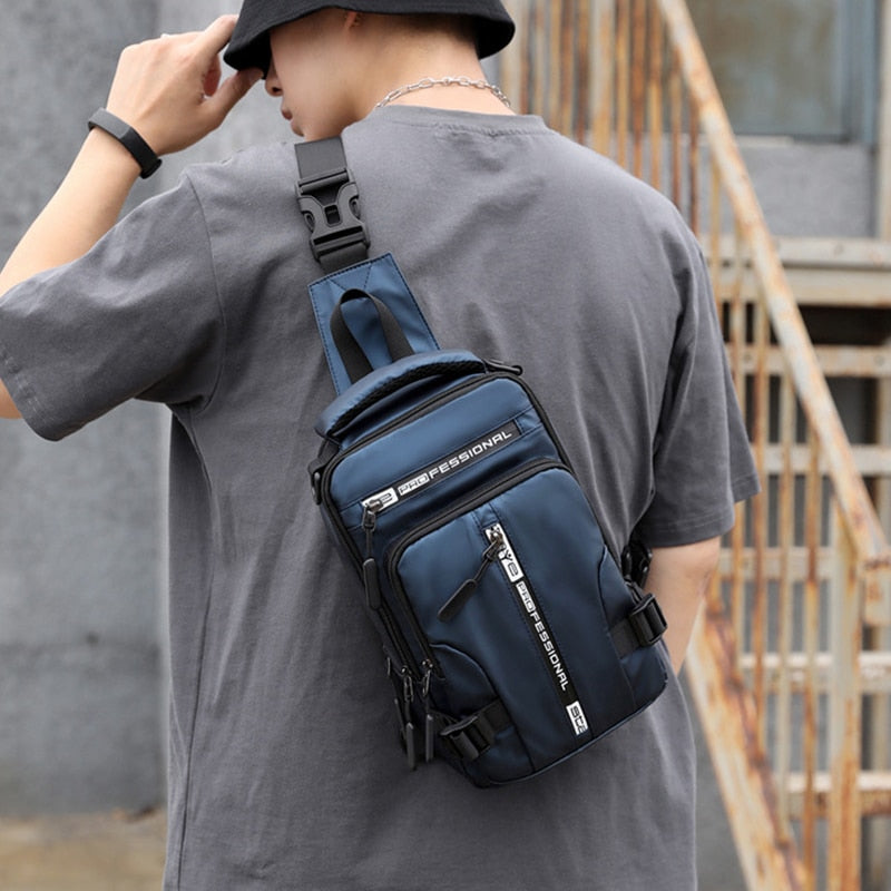 Waterproof Anti-Theft Crossbody Sling Bag with USB Charging Port and Multi-Pocket Design