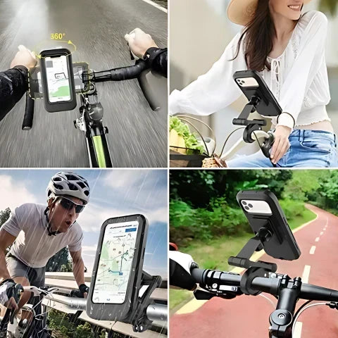 Waterproof Bike Phone Holder with 360-Degree Rotation
