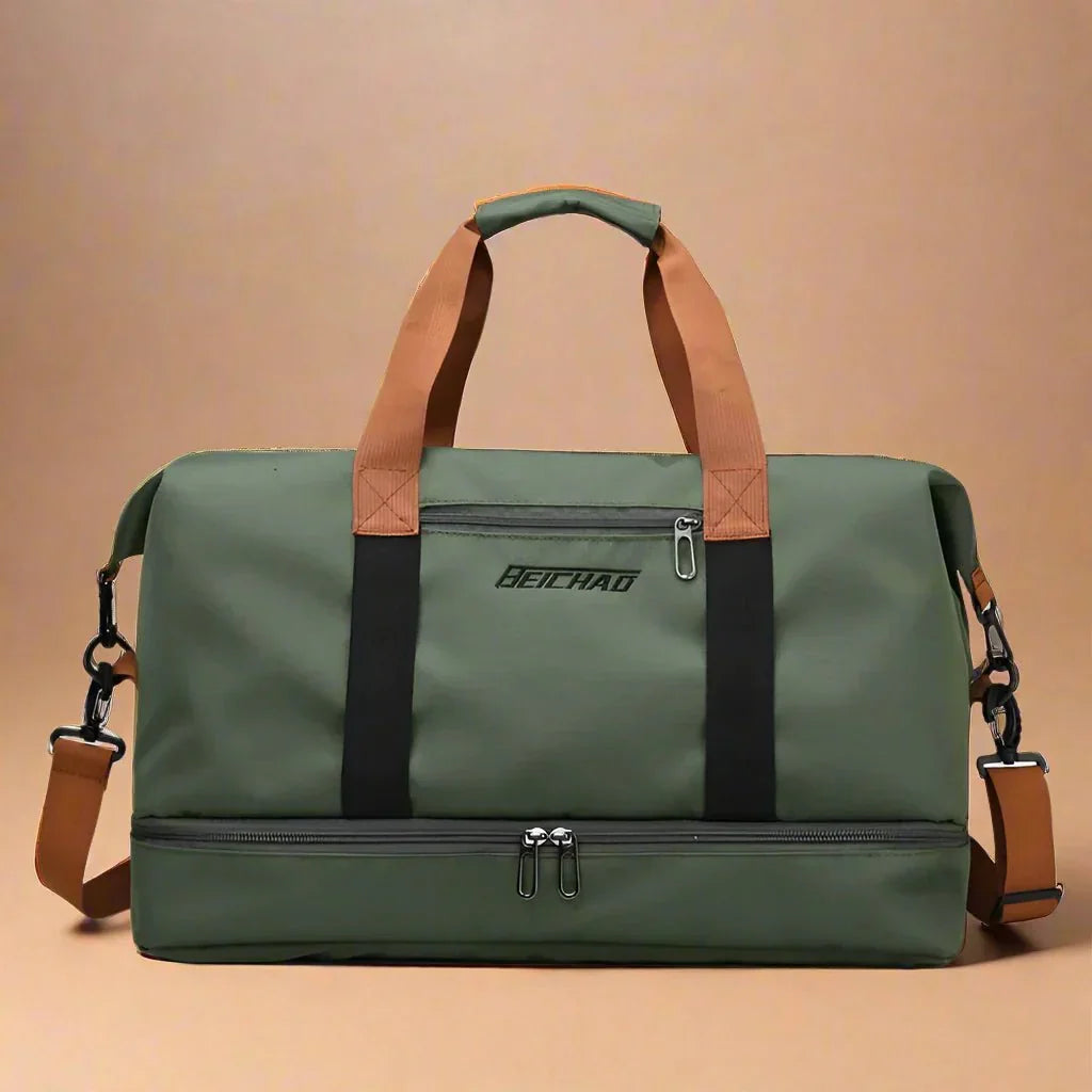 Waterproof Duffel Bag with Shoe Compartment and Dry-Wet Separation