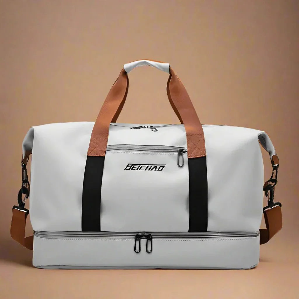 Waterproof Duffel Bag with Shoe Compartment and Dry-Wet Separation