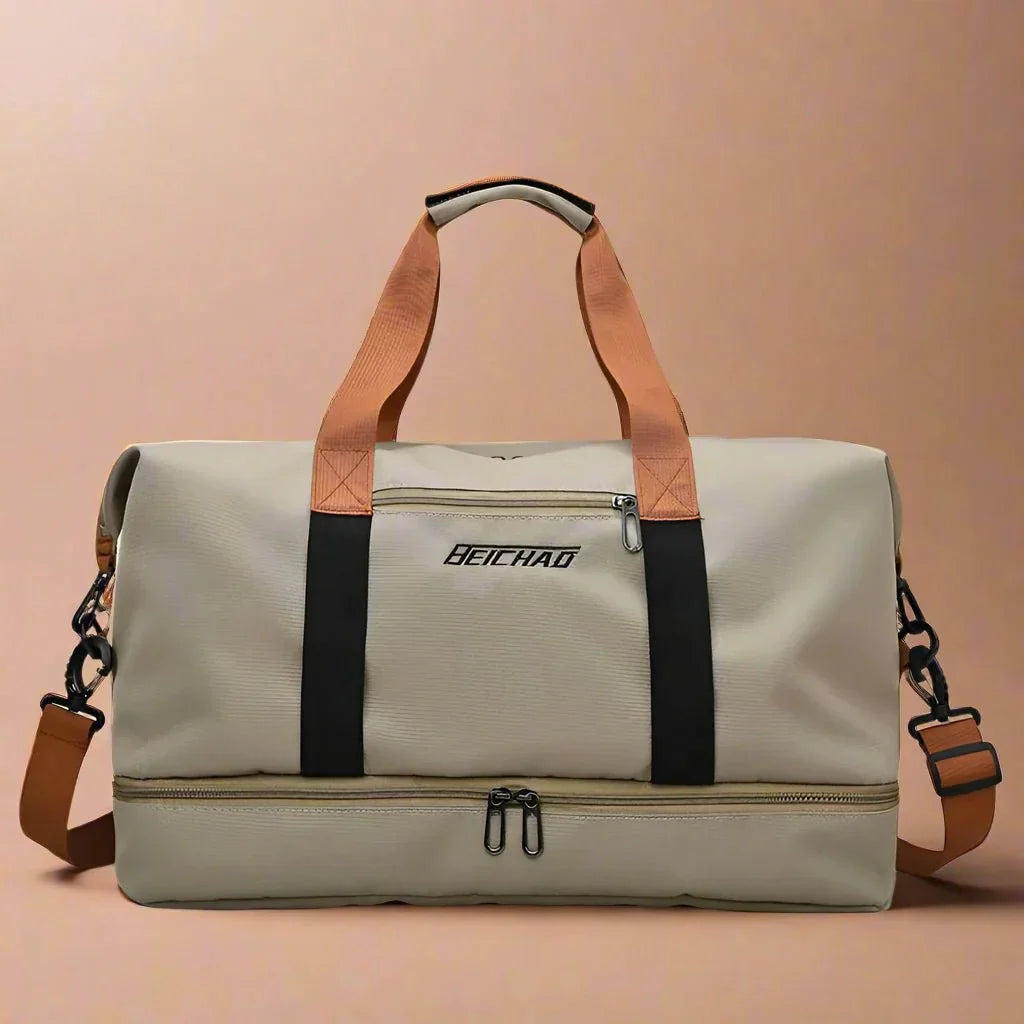 Waterproof Duffel Bag with Shoe Compartment and Dry-Wet Separation