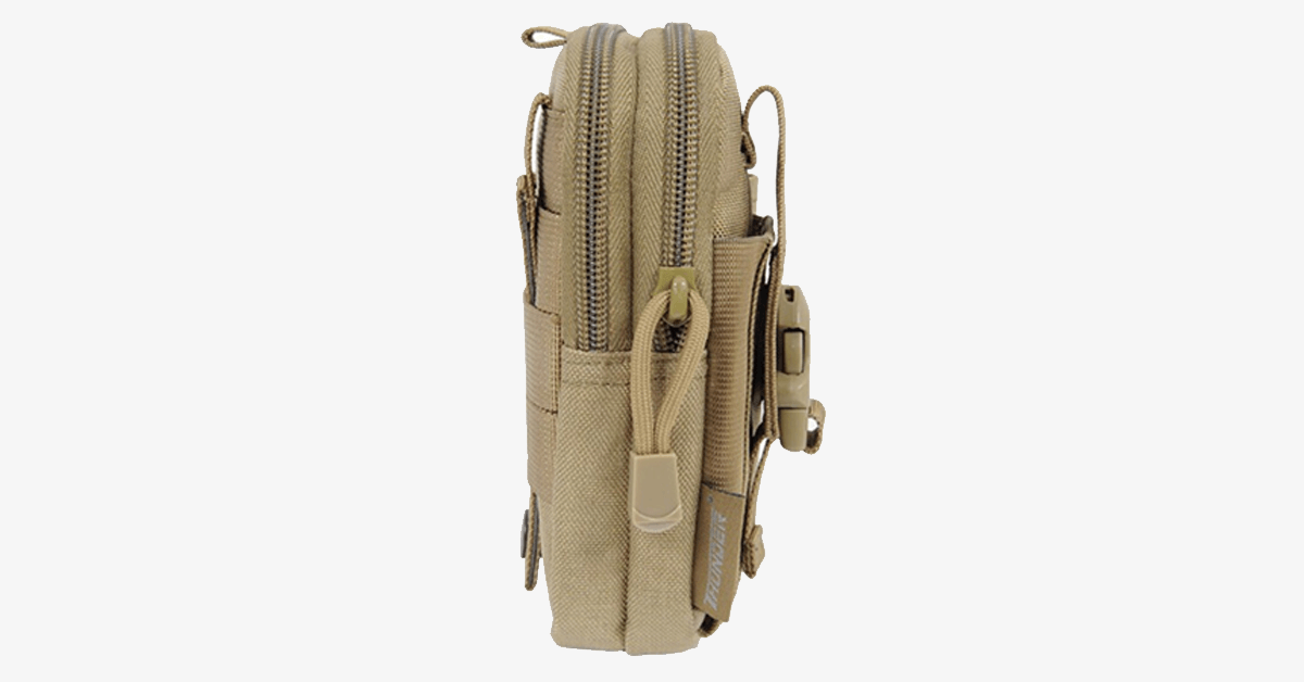 Waterproof Military Waist Bag with Zipper Closure and Belt Attachment for Outdoor Travel