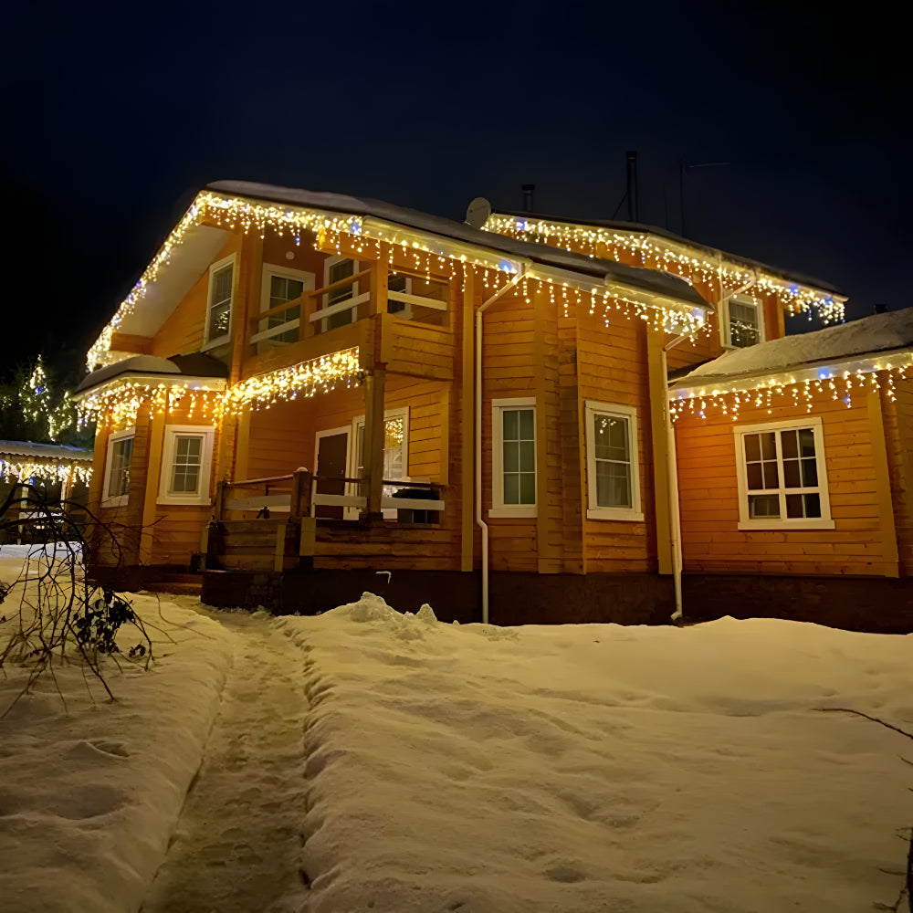 Waterproof Outdoor LED Curtain Lights, Warm White