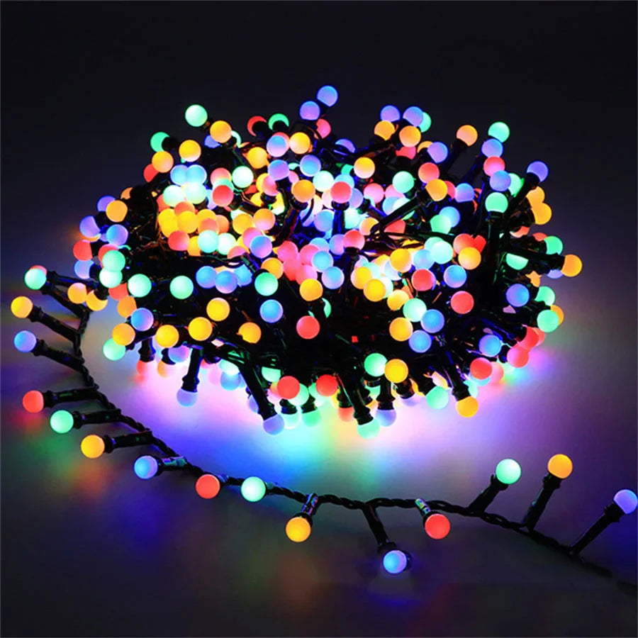 Waterproof Outdoor LED String Lights with Round Bulbs for Garden and Patio