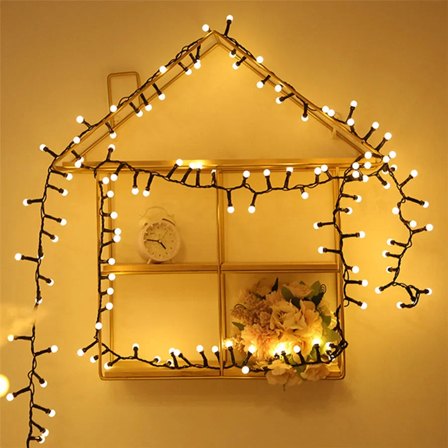 Waterproof Outdoor LED String Lights with Round Bulbs for Garden and Patio
