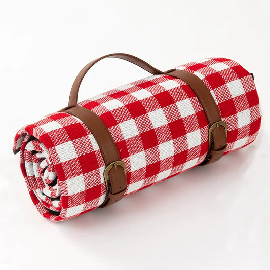 Waterproof Picnic Blanket with Leather Carrying Strap