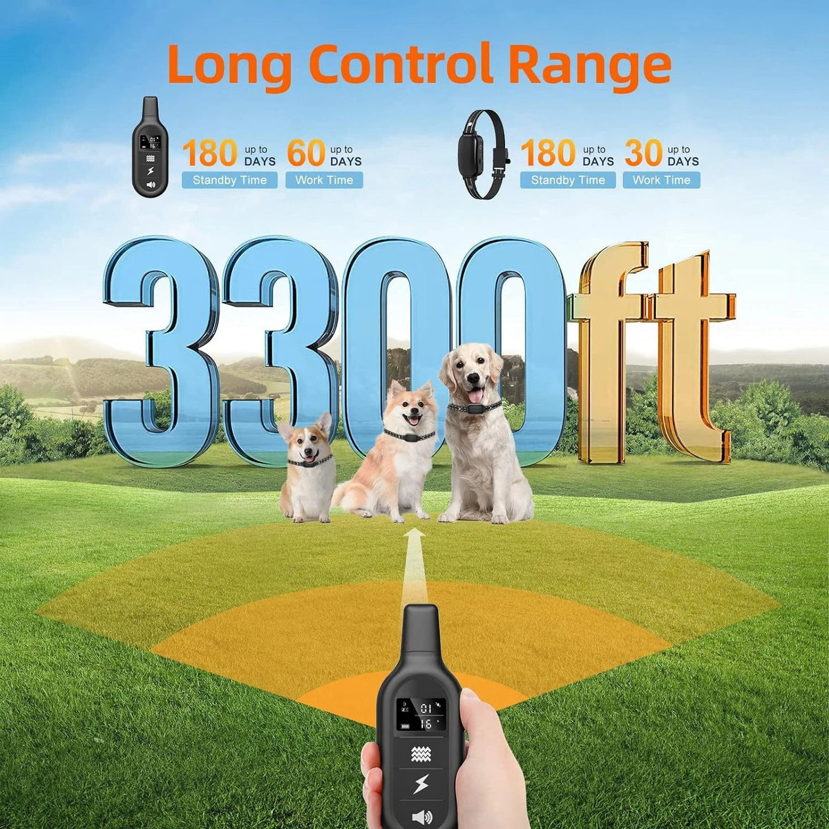 Waterproof & Rechargeable 1000m Dog Training E-Collar