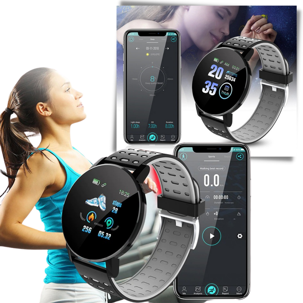 Waterproof Smartwatch with Fitness and Sleep Tracking for Daily Use