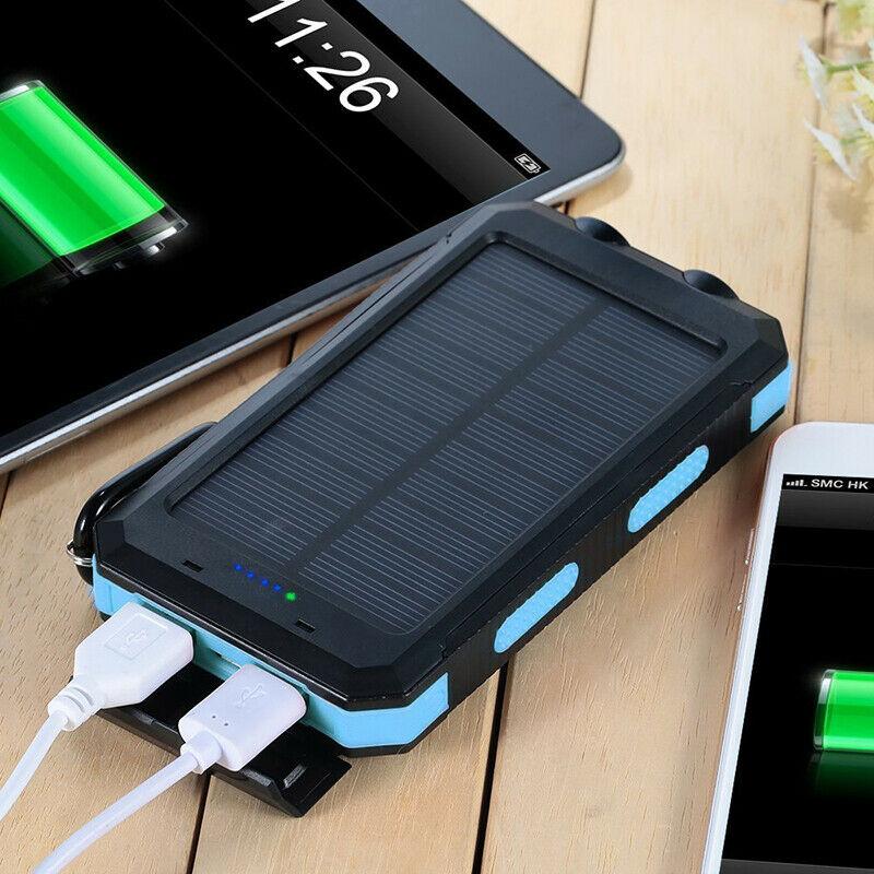 Waterproof Solar Power Bank with Dual USB Ports