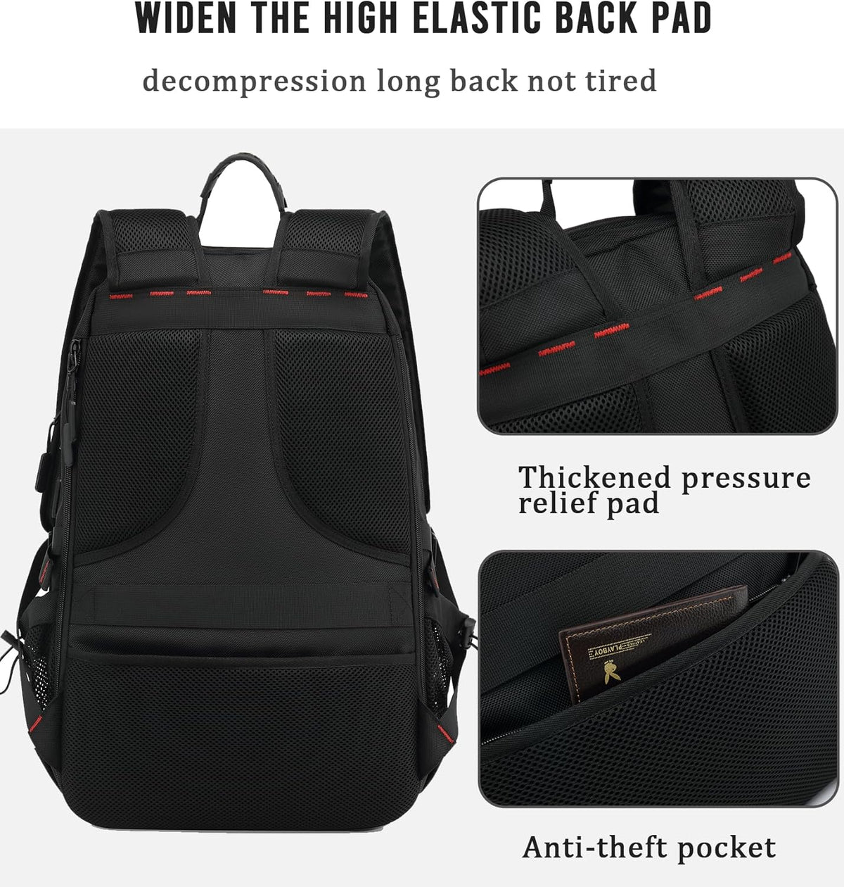 Waterproof Travel Laptop Backpack with USB Port and Shoe Compartment
