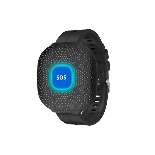 Waterproof WiFi SOS Emergency Watch with App Push Alerts - USB Rechargeable - Black & White