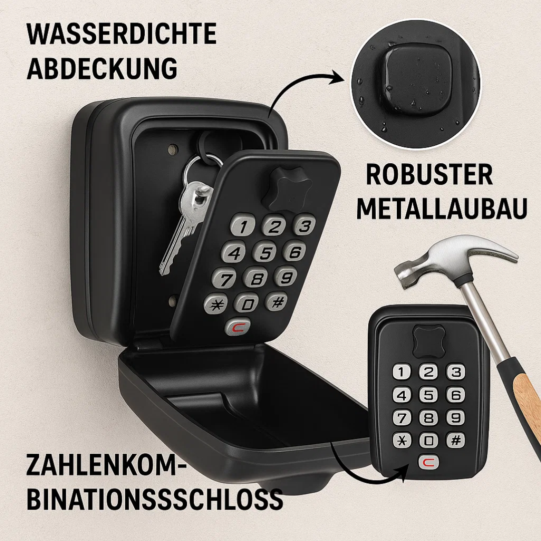 Weatherproof Wall-Mounted Outdoor Key Lock Box