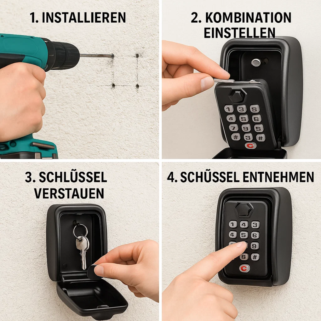 Weatherproof Wall-Mounted Outdoor Key Lock Box
