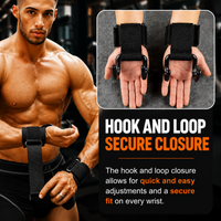 Weightlifting Wrist Straps with Hooks for Fitness and Gym Training