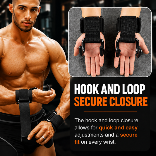 Weightlifting Wrist Straps with Hooks for Fitness and Gym Training