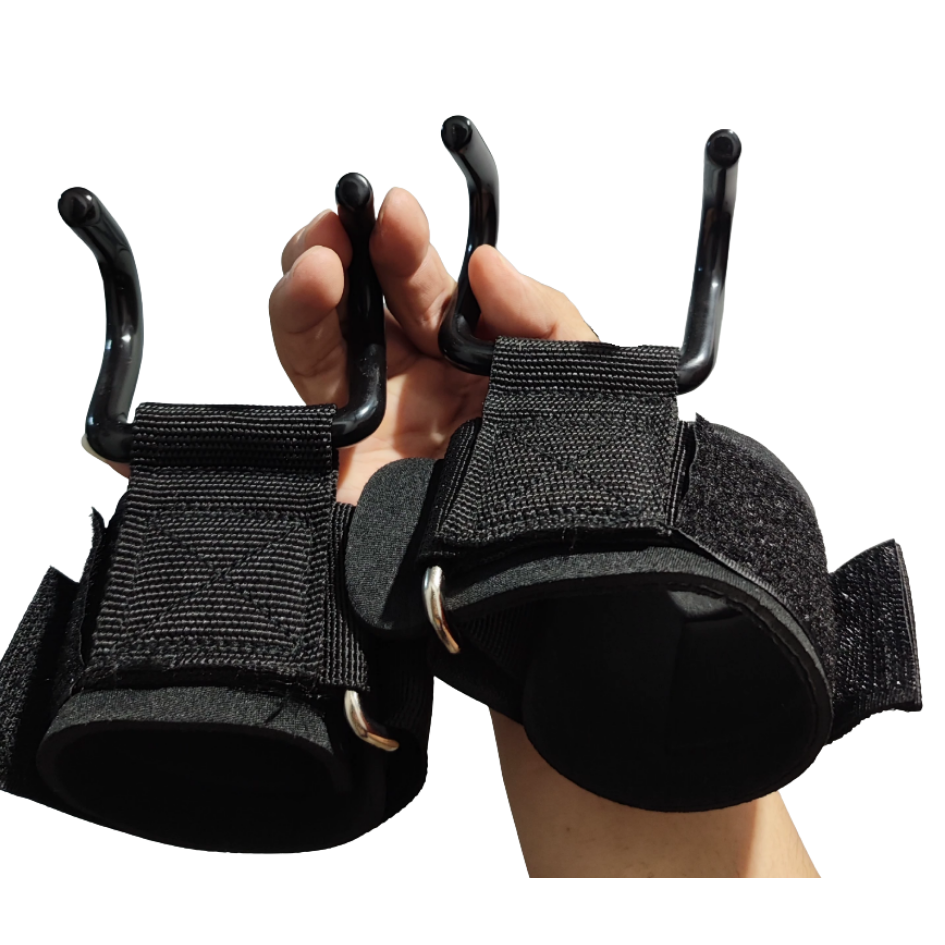 Weightlifting Wrist Straps with Hooks for Fitness and Gym Training