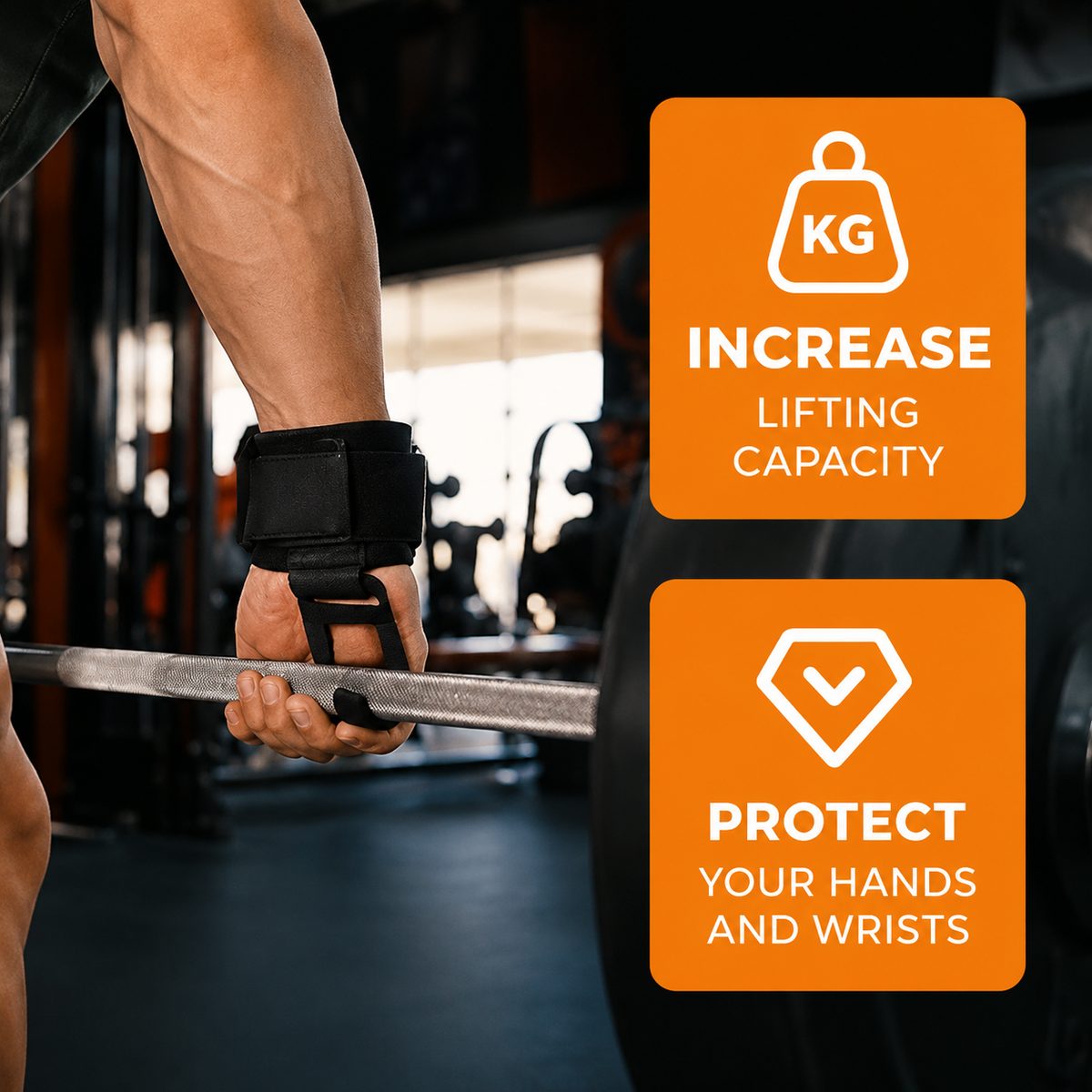 Weightlifting Wrist Straps with Hooks for Fitness and Gym Training