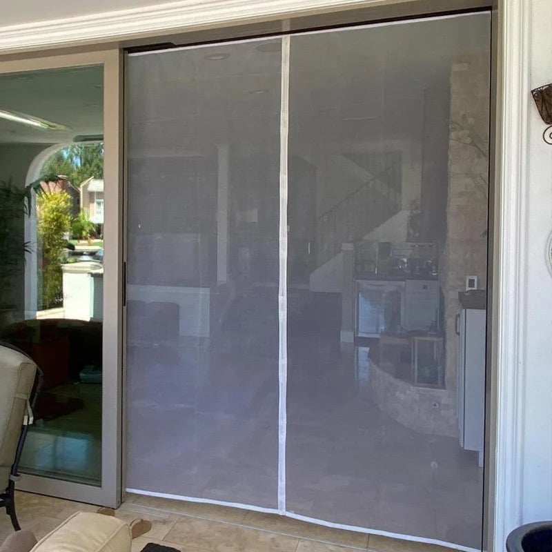 White Magnetic Screen Door for French Doors