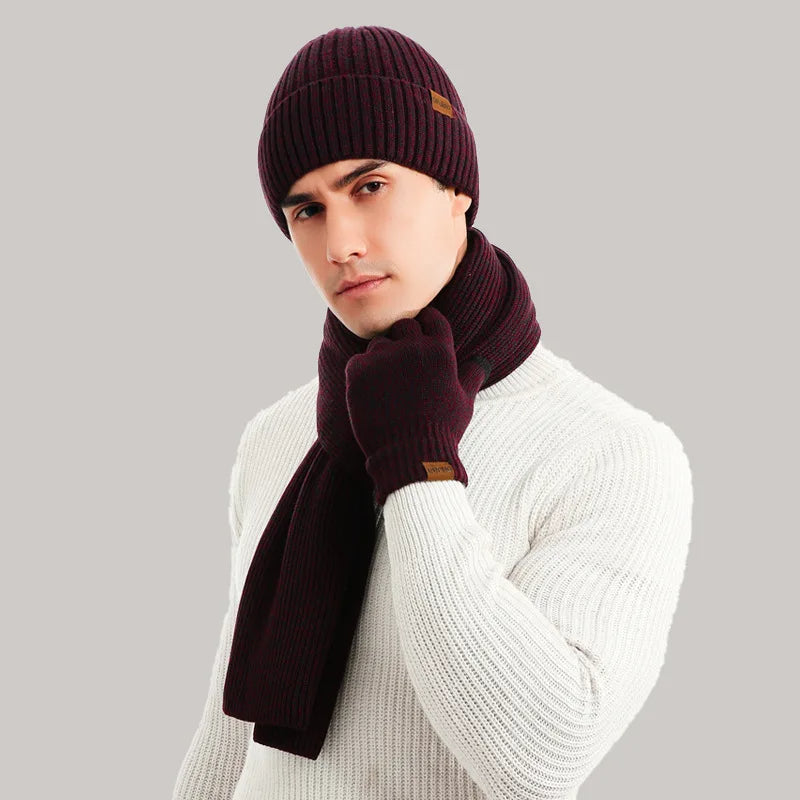 Winter Set with Beanie, Scarf and Gloves