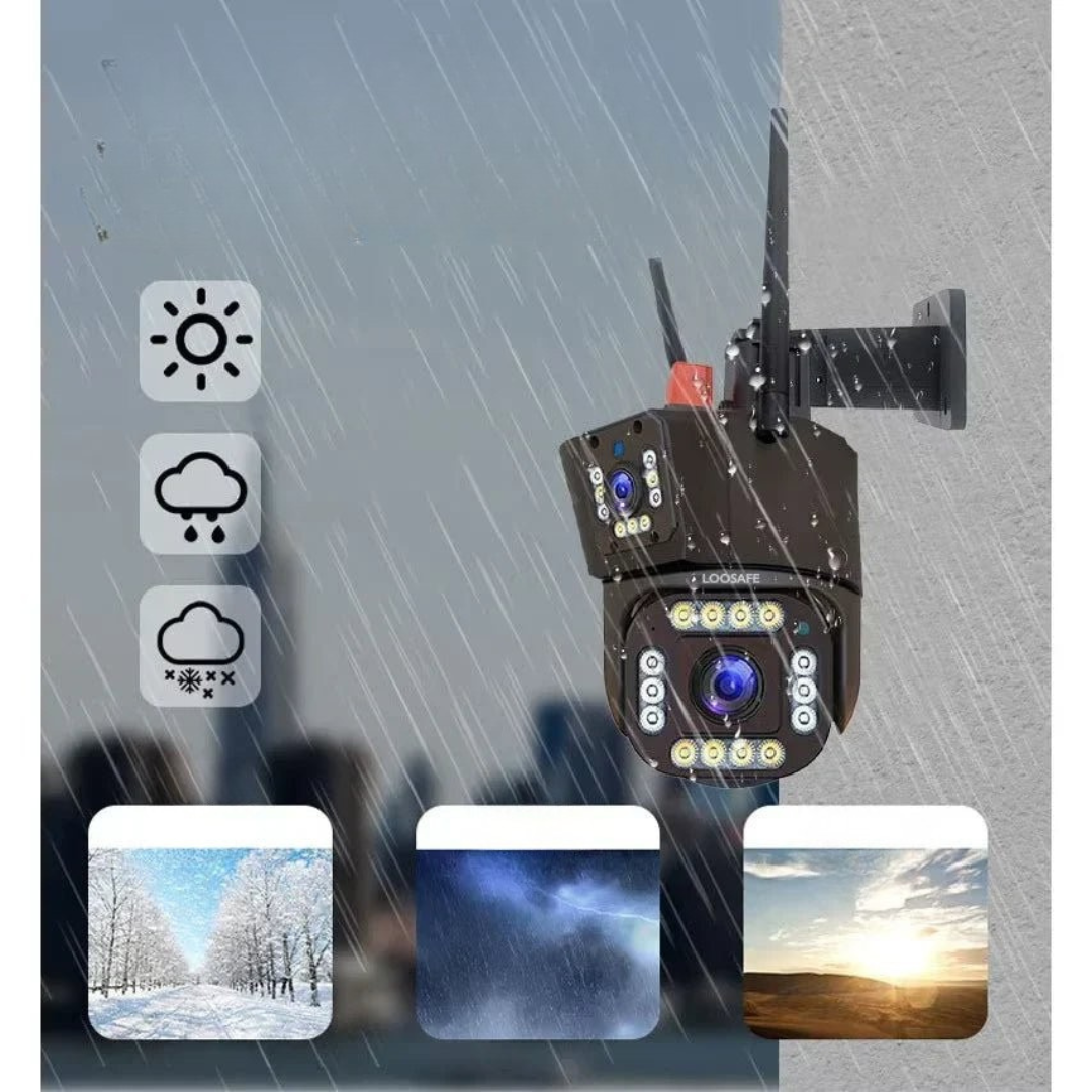 Wireless 4K Outdoor Security Camera with 360° Rotation and Smart Detection – Weatherproof and Solar Powered