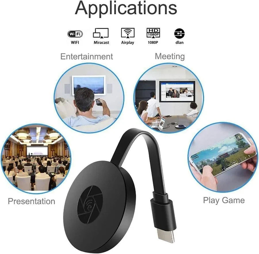 Wireless HD Screen Mirroring Adapter with Miracast, AirPlay & DLNA
