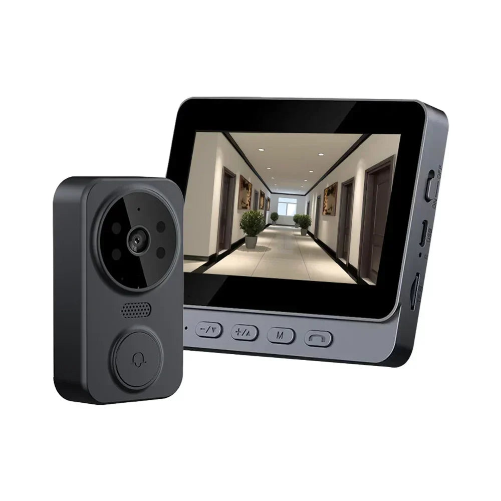 Wireless Video Doorbell with 4.3-Inch IPS Screen and Night Vision