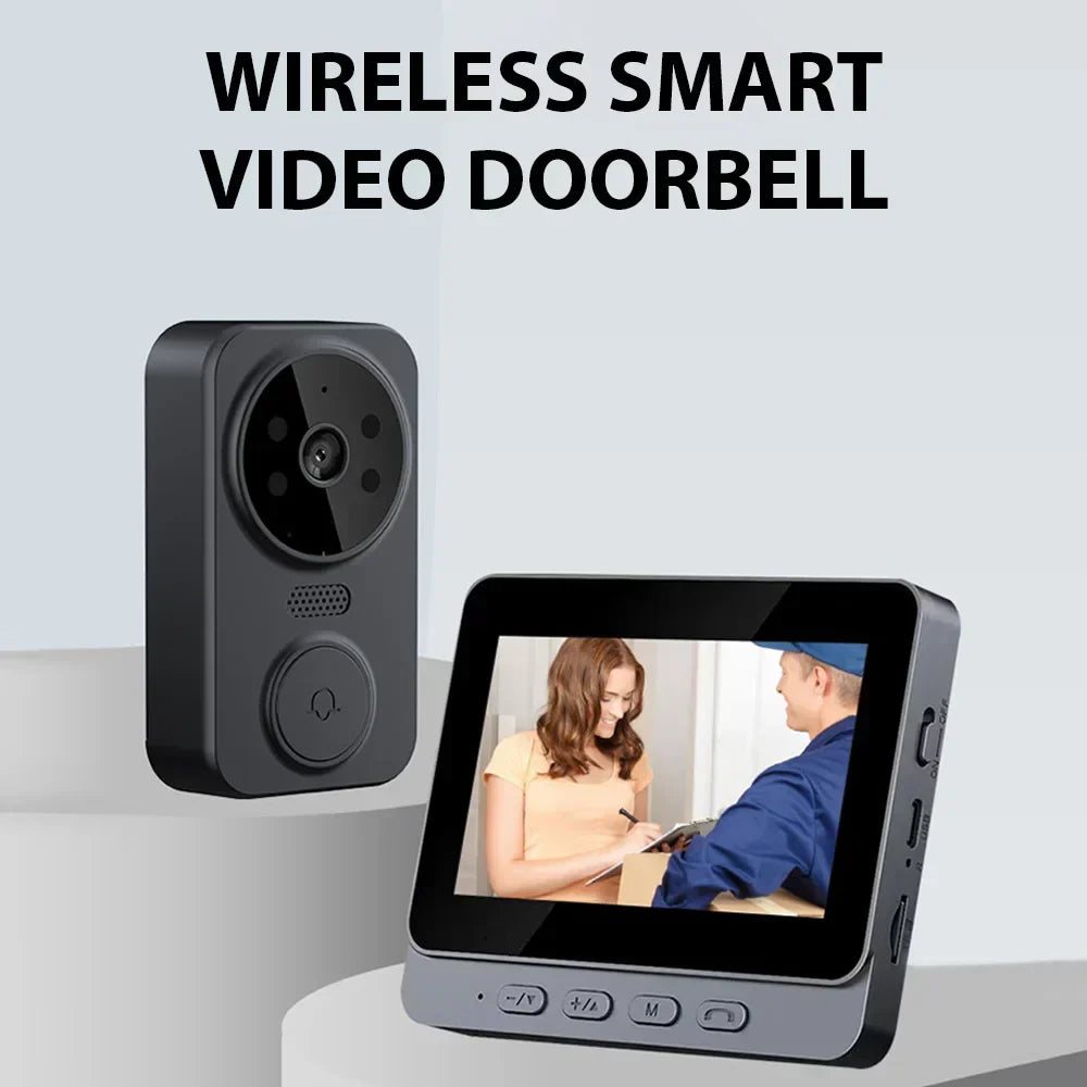 Wireless Video Doorbell with 4.3-Inch IPS Screen and Night Vision