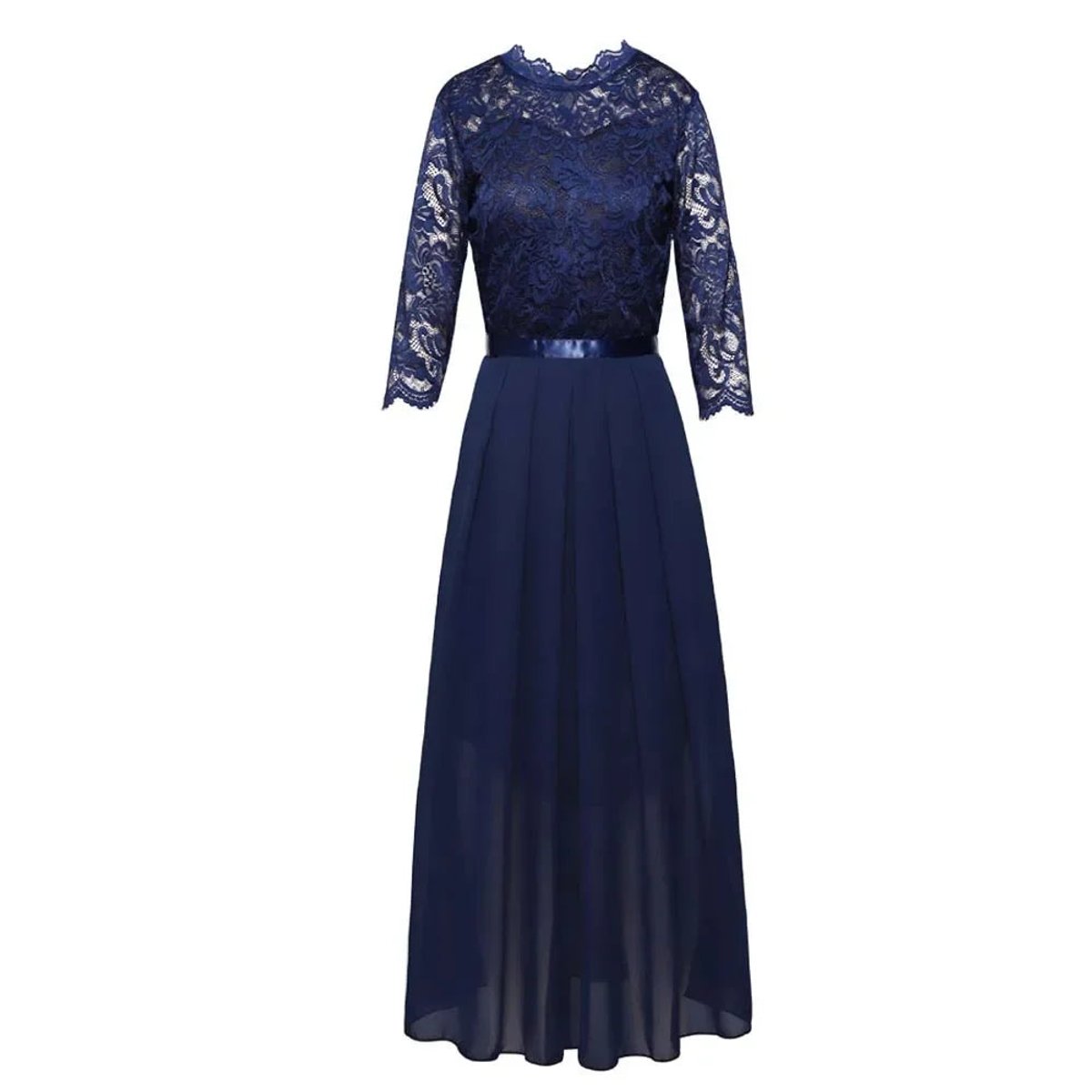 Women's 3/4-Sleeve A-Line Maxi Formal Dress