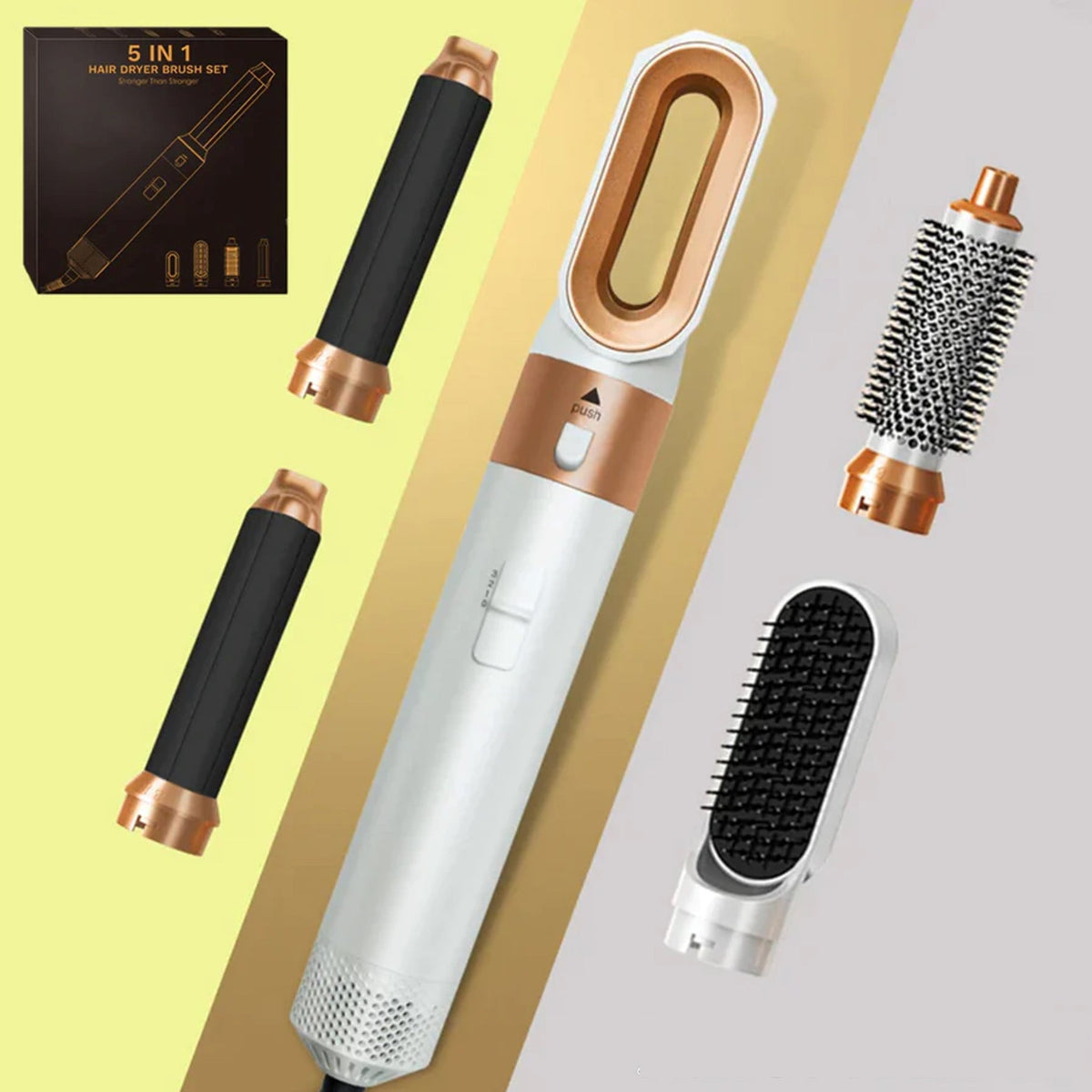Women's 5-in-1 Hair Styler with Curling & Straightening Attachments